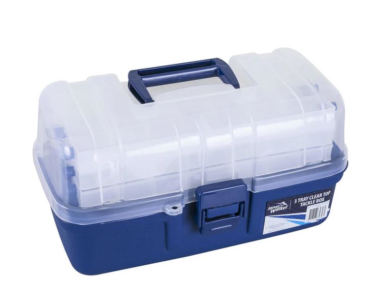 Jarvis Walker 3 Tray Tackle Box Clear closed