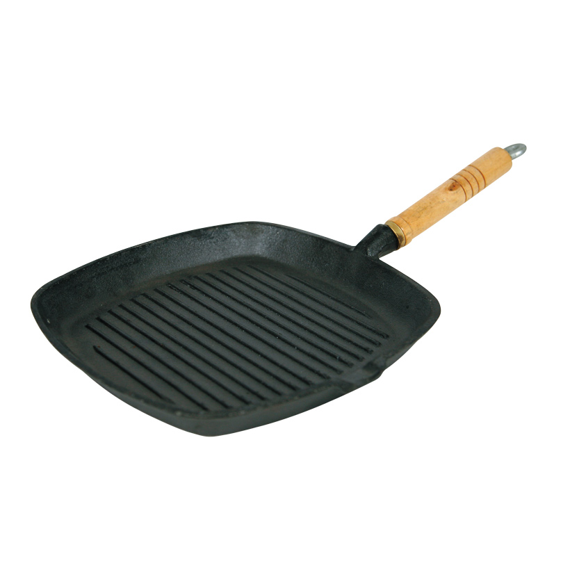 Square Cast Iron Frypan With Handle 25cm