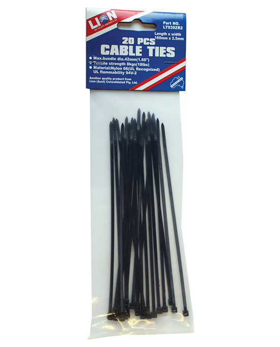 20 Piece Cable Ties - 165 mm X 2.4 mm