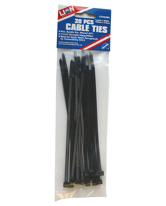 20 Piece Cable Ties - 188 mm X 4.6 mm