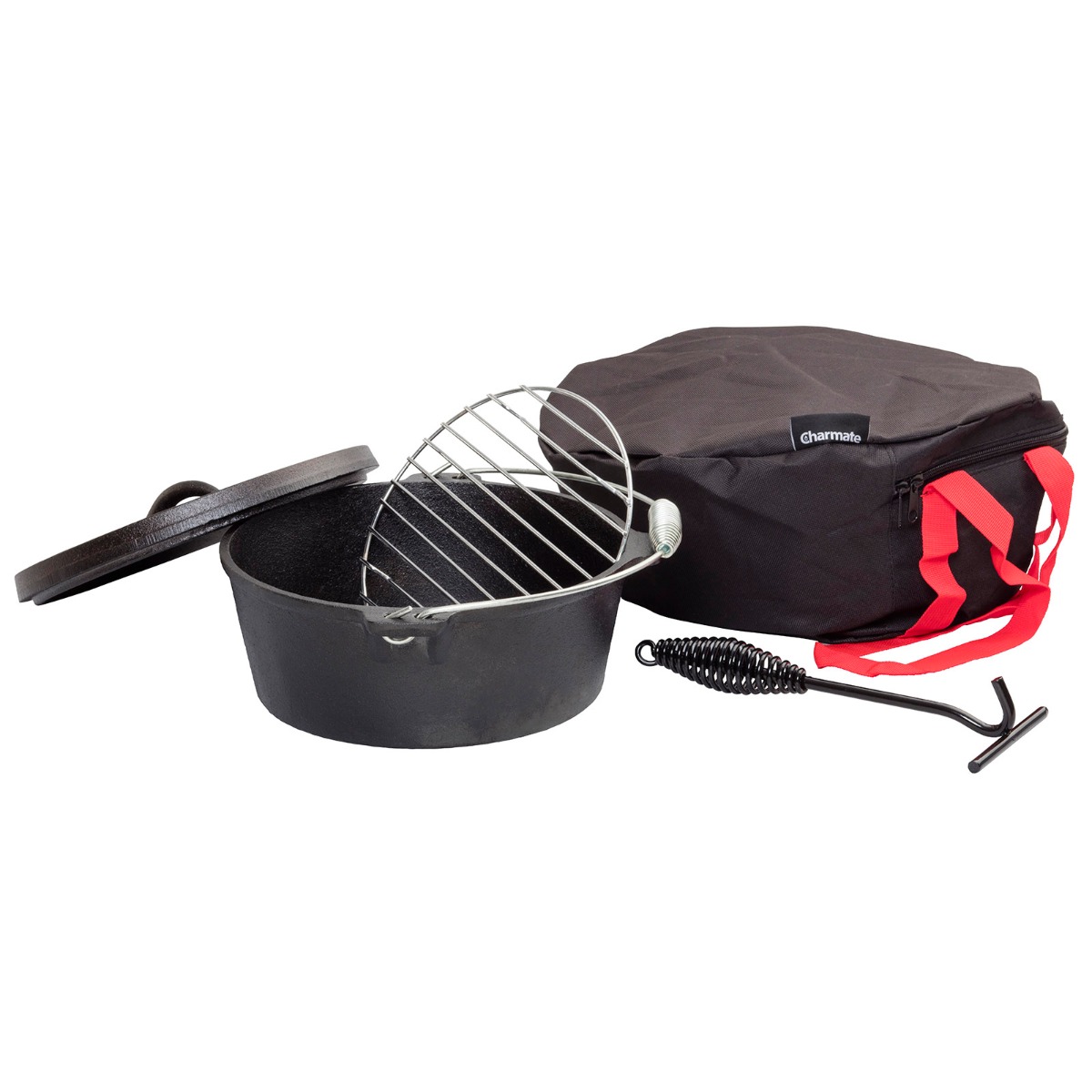 Camp Oven Kit 4.5 Qrt Camp Oven, Lid Lifter, Gloves, Trivet & Carry Bag