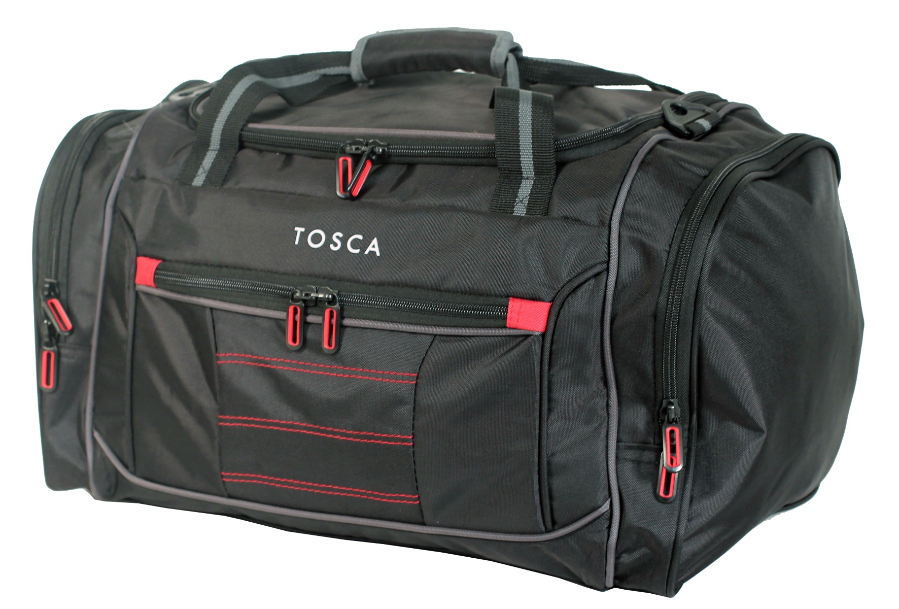 TOSCA SMALL DUFFLE BAG BLACK/RED front