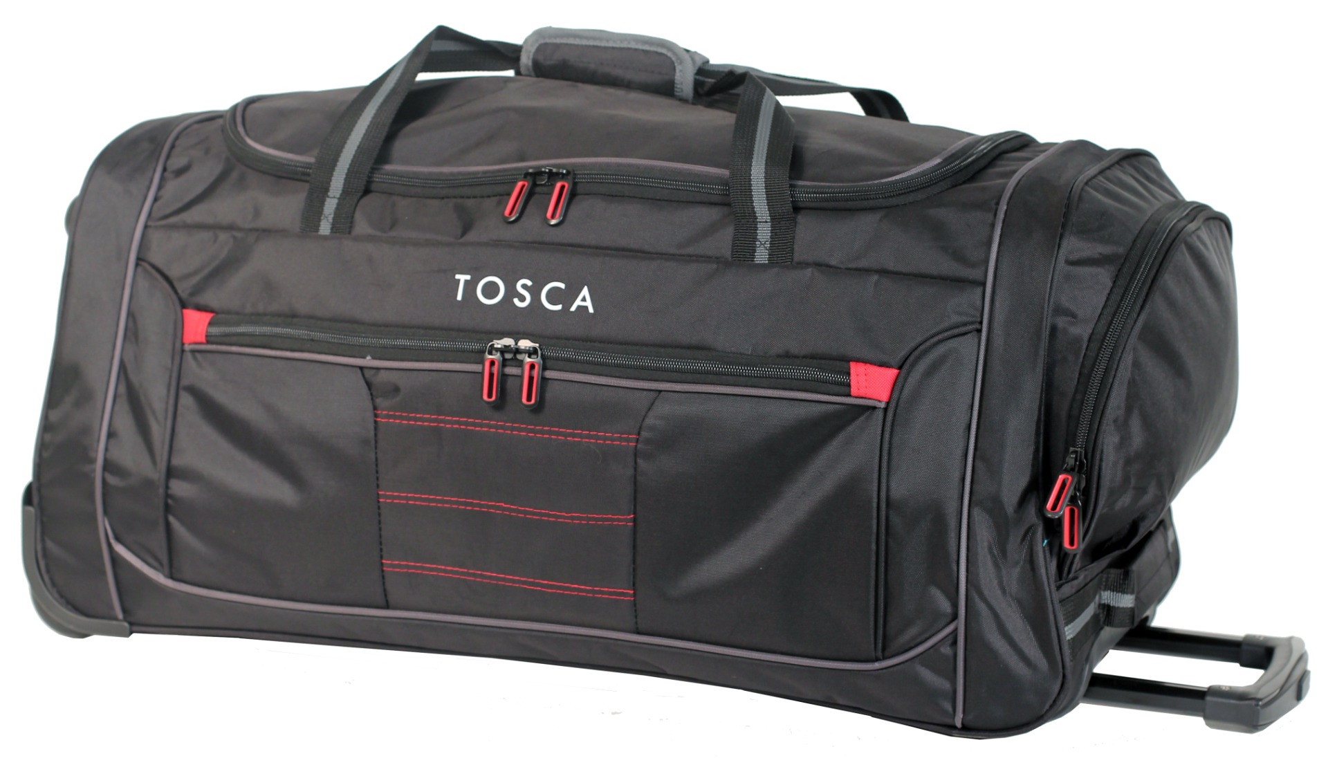 TOSCA MEDIUM WHEELED BAG BLACK/RED front