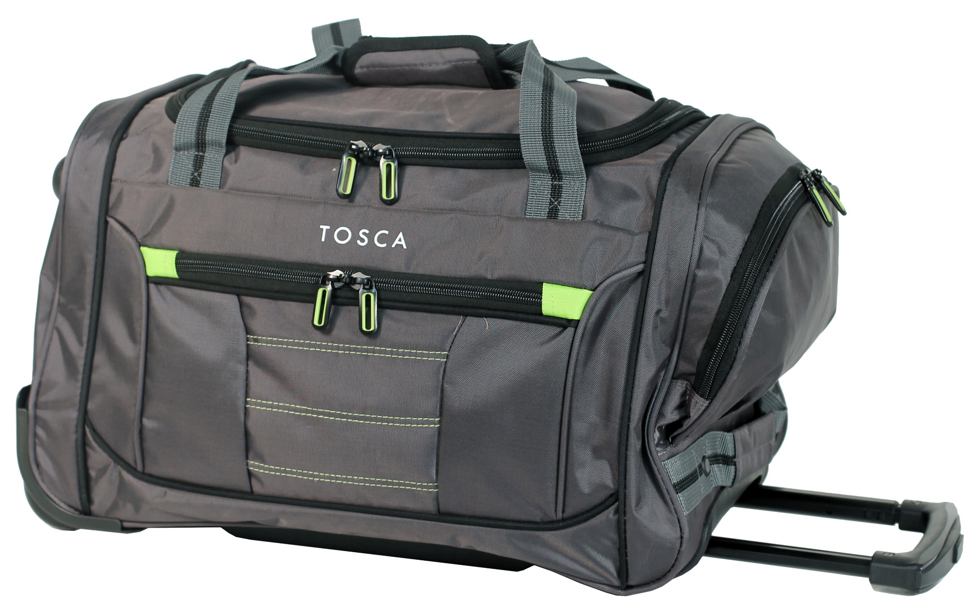 TOSCA SMALL WHEELED BAG grey lime front