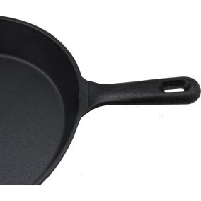 25cm round Cast Iron fry pan with cast handle